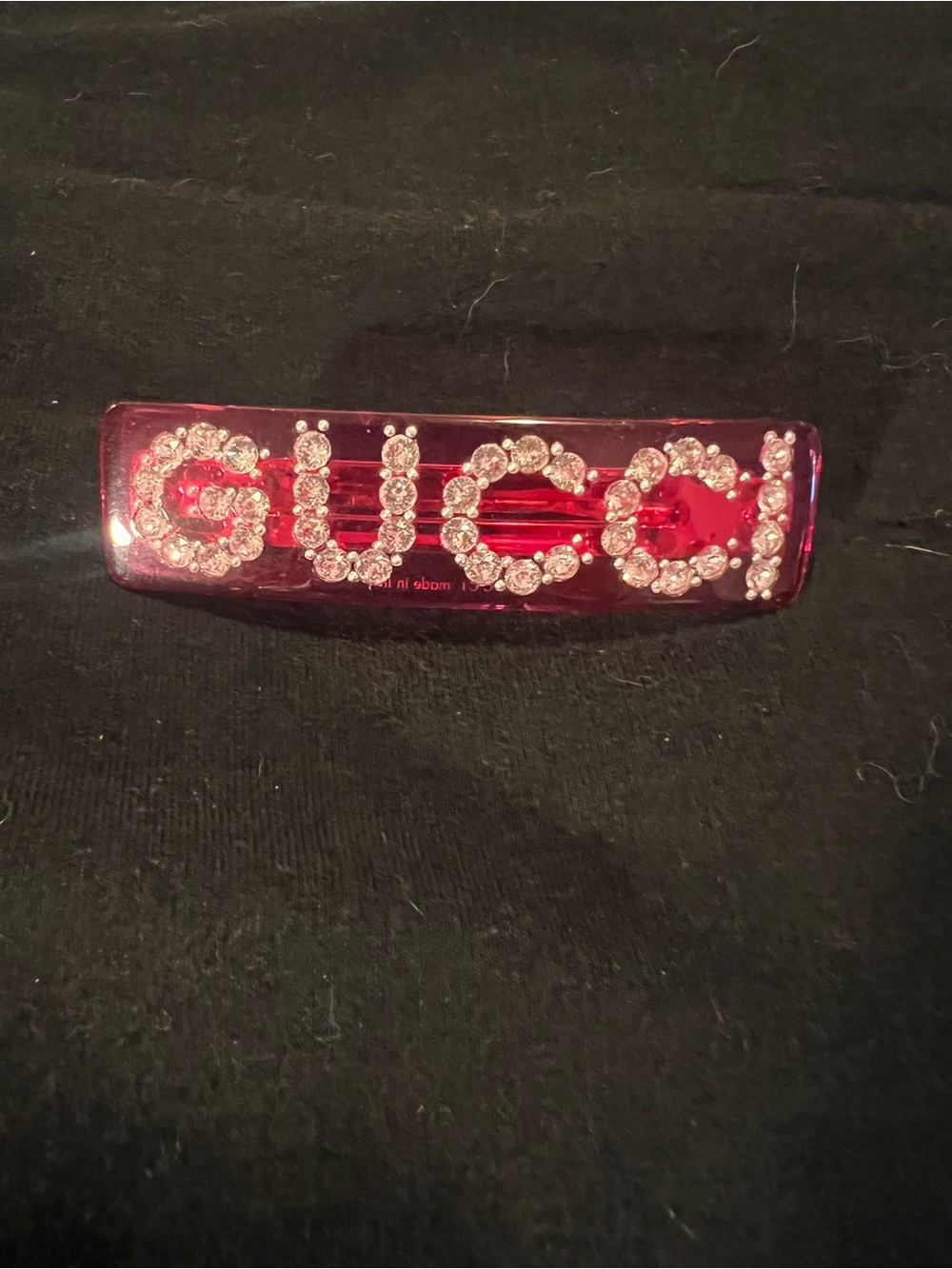 Gucci Pink Gold-Accented Glitter Resin Hair Clip